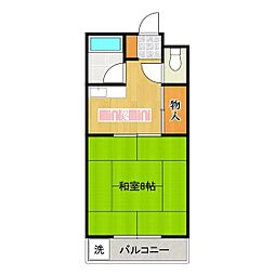 コーポ鹿田 1Kの間取図画像