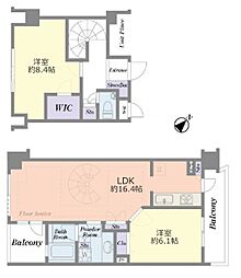 プロパッサ15上板橋スタリオーレ 2LDKの間取図画像