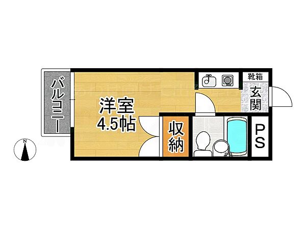 サンラーク二日市 216｜福岡県筑紫野市二日市北４丁目(賃貸マンション1R・2階・16.17㎡)の写真 その3