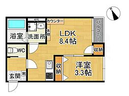 storia筑紫 1LDKの間取図画像