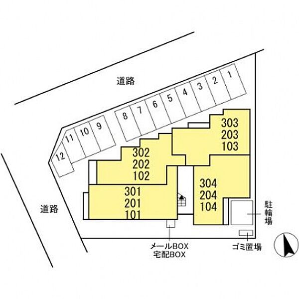 L’ESSOR西条 202号室｜広島県東広島市西条本町(賃貸アパート2LDK・2階・60.21㎡)の写真 その3