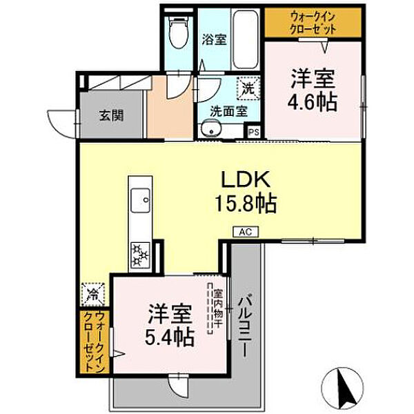 L’ESSOR西条 304号室｜広島県東広島市西条本町(賃貸アパート2LDK・3階・60.82㎡)の写真 その2
