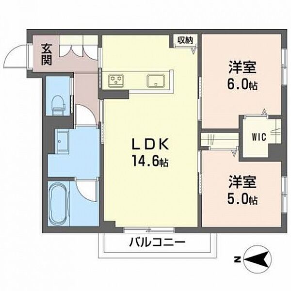 Floraison　RICO（フロレゾン　リコ） 202号室｜広島県東広島市八本松東３丁目(賃貸アパート2LDK・2階・60.71㎡)の写真 その2