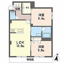 シャーメゾン　サン 104号室 ｜ 広島県東広島市八本松東２丁目140-1（賃貸アパート2LDK・1階・59.74㎡） その2