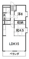 シティコーポ西条 2LDKの間取図画像