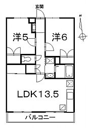 ハイビスカスA 2LDKの間取図画像