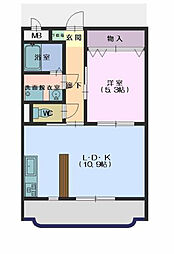 イーストヒルズC 1LDKの間取図画像