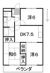 メゾン上市 3DKの間取図画像