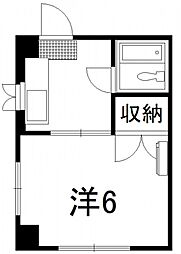 (株)オハラ独身マンション 1Kの間取図画像