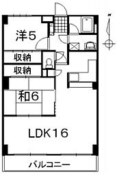 セントラルハイツ 2LDKの間取図画像