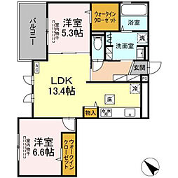 GrandField・io 2LDKの間取図画像