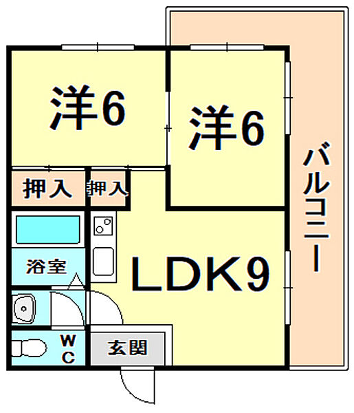 兵庫県神戸市長田区大谷町３丁目(賃貸マンション2LDK・2階・49.00㎡)の写真 その2