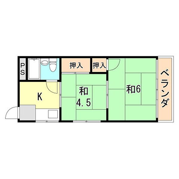 兵庫県神戸市中央区筒井町３丁目(賃貸マンション2K・1階・23.80㎡)の写真 その2