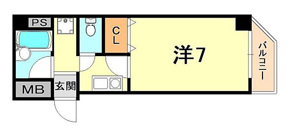 兵庫県神戸市兵庫区塚本通６丁目(賃貸マンション1K・5階・21.33㎡)の写真 その2