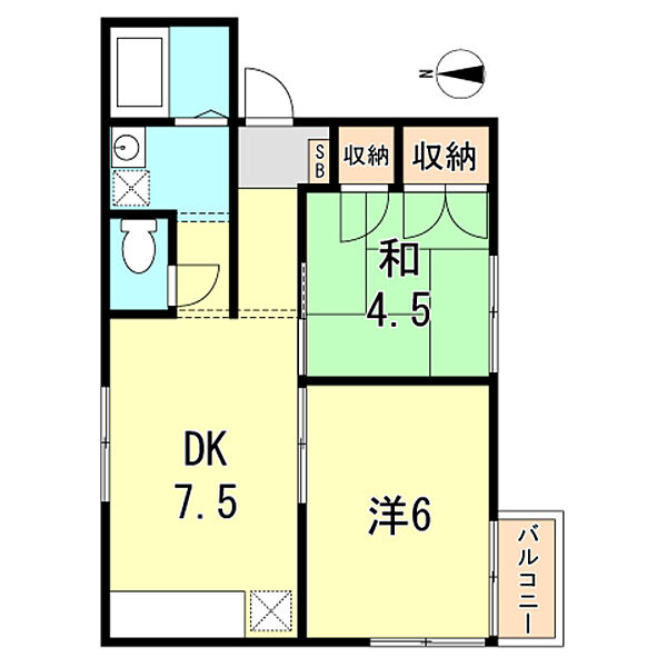 兵庫県神戸市長田区山下町１丁目(賃貸アパート2DK・2階・42.23㎡)の写真 その2