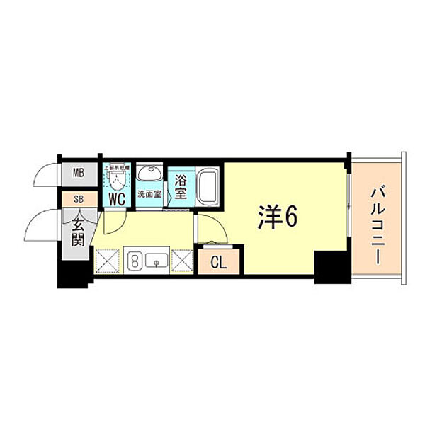 兵庫県神戸市兵庫区湊町１丁目(賃貸マンション1K・6階・21.66㎡)の写真 その2