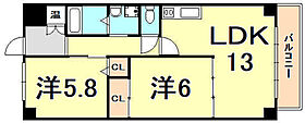 兵庫県神戸市中央区橘通４丁目（賃貸マンション2LDK・3階・57.72㎡） その2