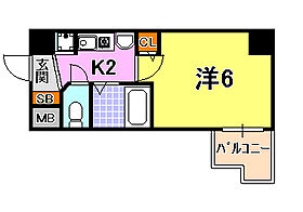 兵庫県神戸市中央区古湊通１丁目（賃貸マンション1K・7階・18.90㎡） その2