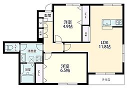 仮称)松原1丁目メゾン 2LDKの間取図画像