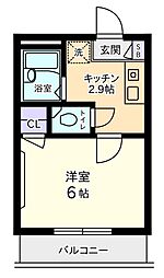 ハイム欅 1Kの間取図画像