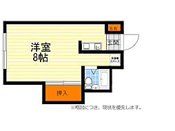 美吉野ハイツ ワンルームの間取図画像