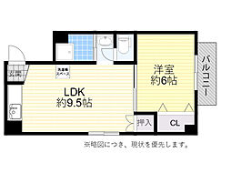 マンション村井エンタープライズ 1LDKの間取図画像