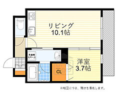 テラスクラーヴス 1LDKの間取図画像