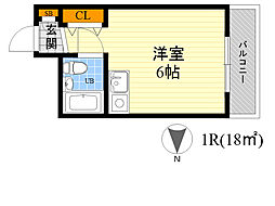 M&T江坂 ワンルームの間取図画像