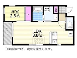 Rico豊中春日 1LDKの間取図画像