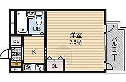 メイト緑地公園 ワンルームの間取図画像