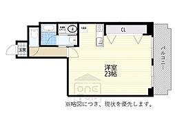 サンマンション江坂 ワンルームの間取図画像