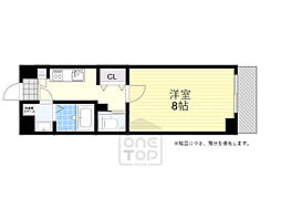 RitzSQUARE蘭狭館 1Kの間取図画像