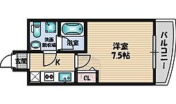 アスール江坂3rd 1Kの間取図画像