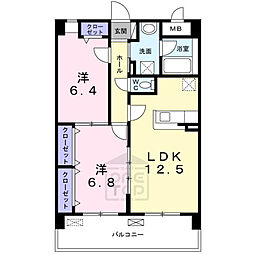 エフレジデンス 2LDKの間取図画像
