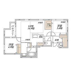 ヘーベルメゾン上町 2LDKの間取図画像
