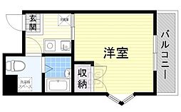 INOVE上山手 1Kの間取図画像