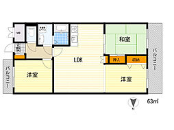 ロイヤルグレイスヴィラ 3LDKの間取図画像