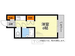 ドミトリーモリ関大前 ワンルームの間取図画像