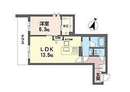 モンセル 1LDKの間取図画像