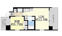PREGIO豊中 1LDKの間取図画像