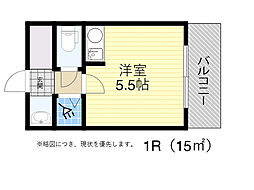 クレイドル江坂 ワンルームの間取図画像