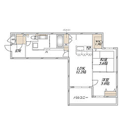 ウエスタンハイツ18 2LDKの間取図画像