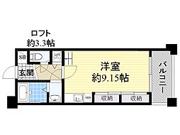 フォレステージュ江坂垂水町 ワンルームの間取図画像