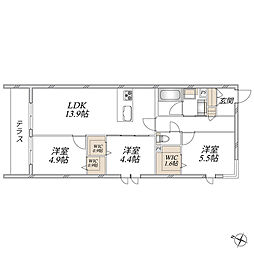へーベルメゾンフォレスト立花町 3LDKの間取図画像