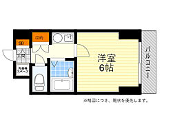 ラ・レジダンス・ド・江坂 1Kの間取図画像