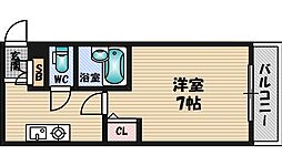 サンメゾン吹田 1Kの間取図画像