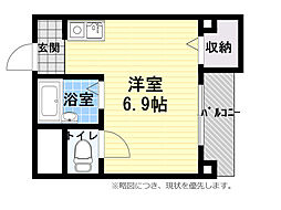 ケイズコート千里山駅前 ワンルームの間取図画像