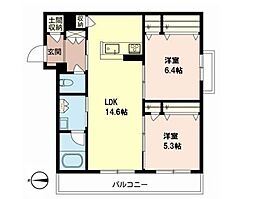 シャーメゾンアリスティオ 1LDKの間取図画像