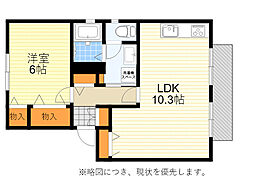 ハイツデュオB棟 1LDKの間取図画像