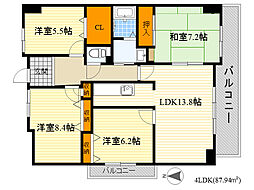 エトワール緑丘 4LDKの間取図画像